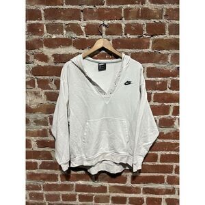 Nike Sportswear Womens White Pullover Hooded Sweatshirt Size Medium